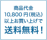 商品代金10,800円以上毎に配送先一件分の送料無料！